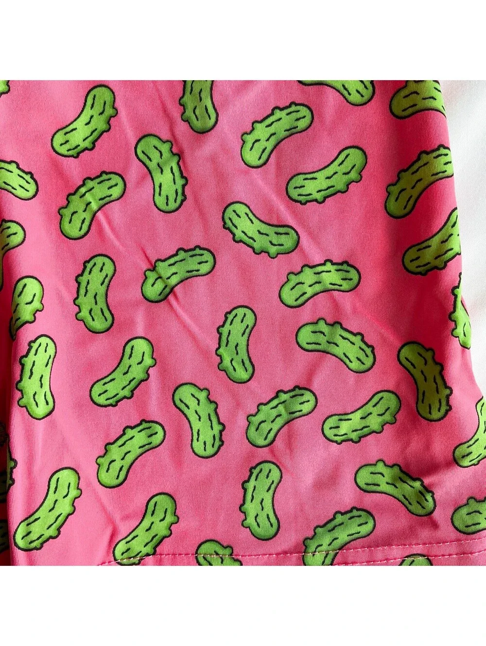 Threads Pink Boxer Briefs with Green Pickle Cartoon Fun Print Mens Size XXL